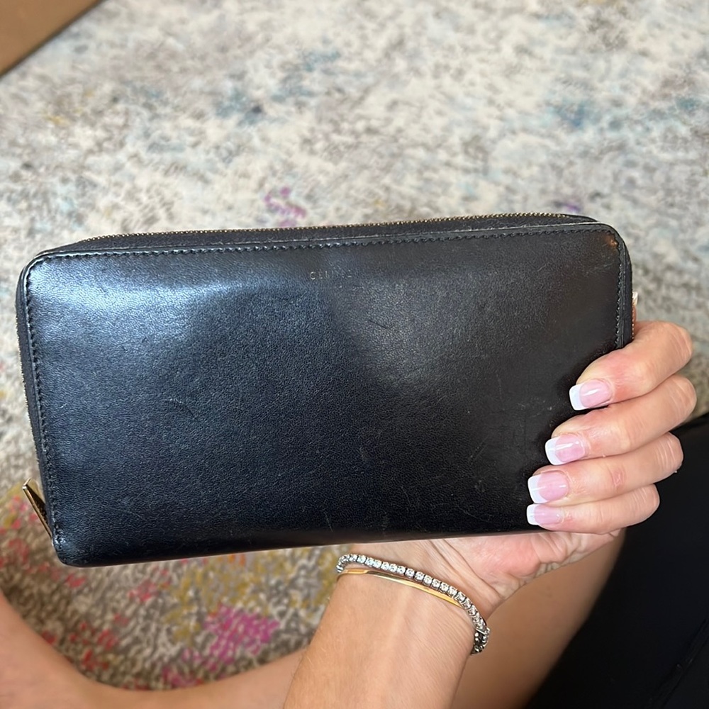 Celine black leather wallet
